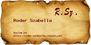 Roder Szabella névjegykártya